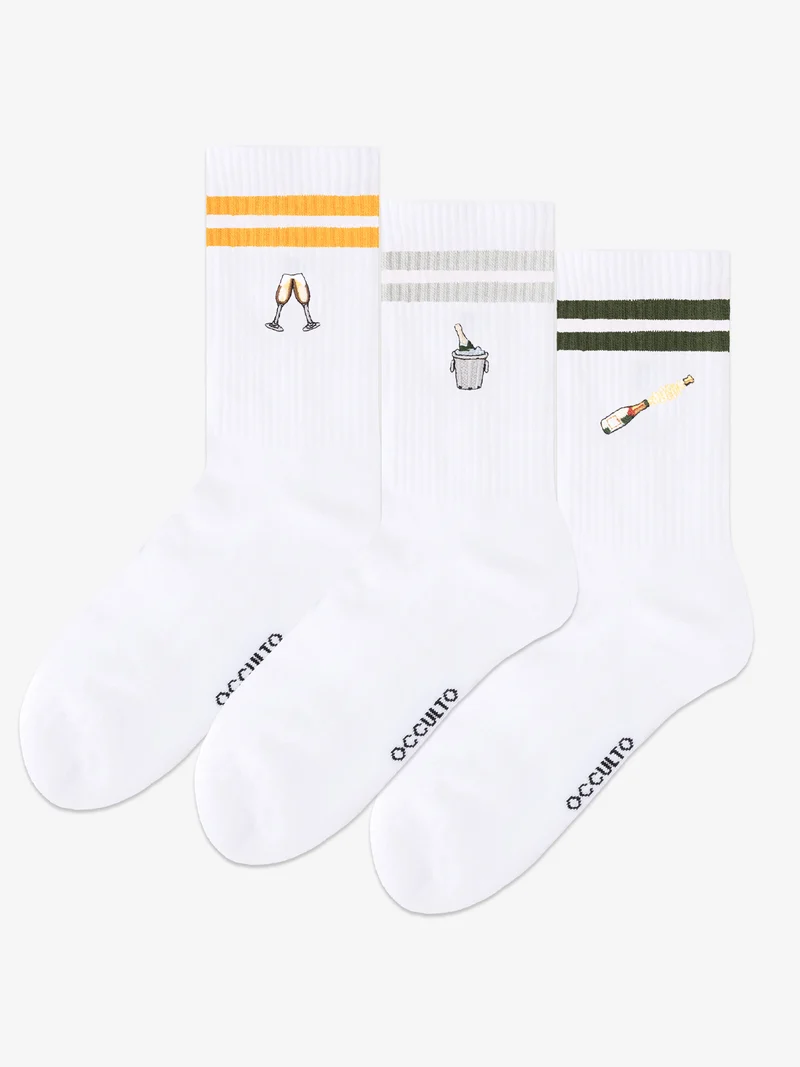 Summer - Tennissocken mit Motiv und Streifen
