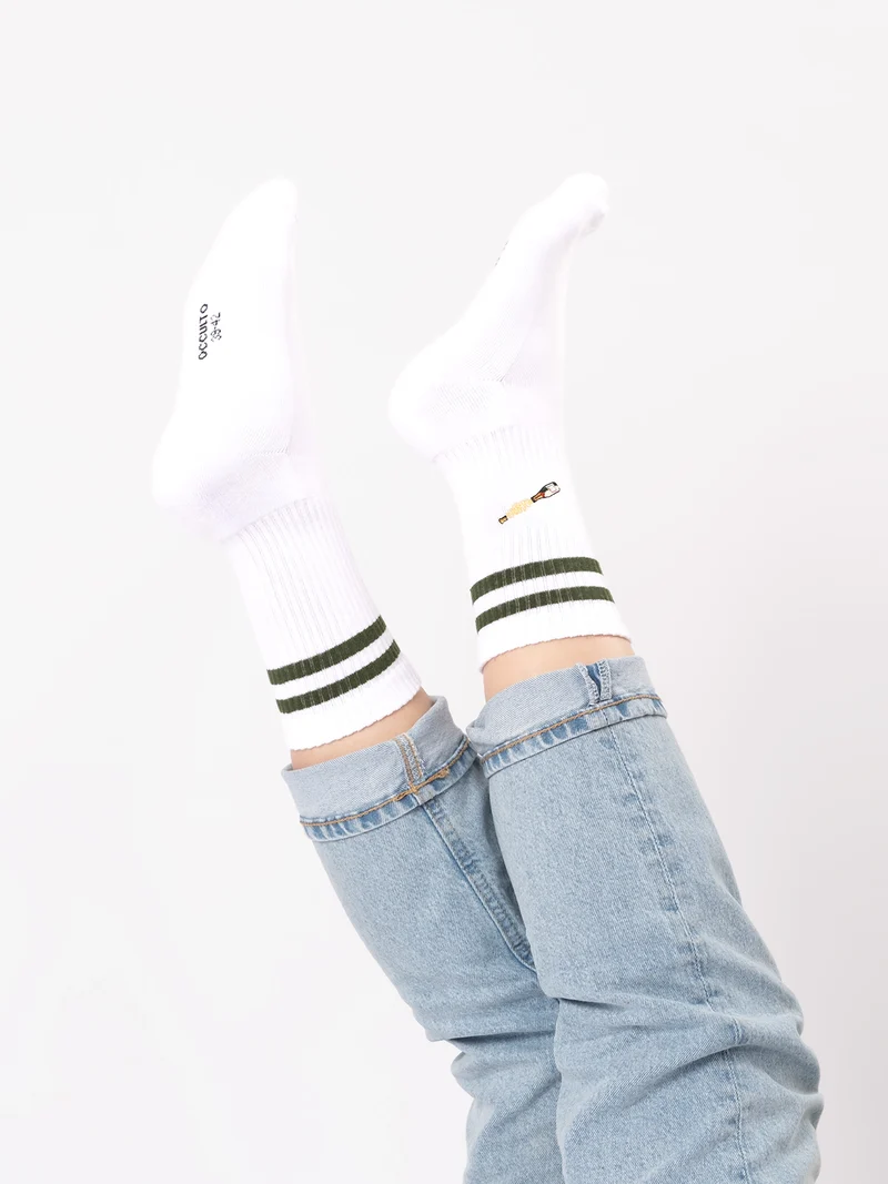 Summer - Tennissocken mit Motiv und Streifen