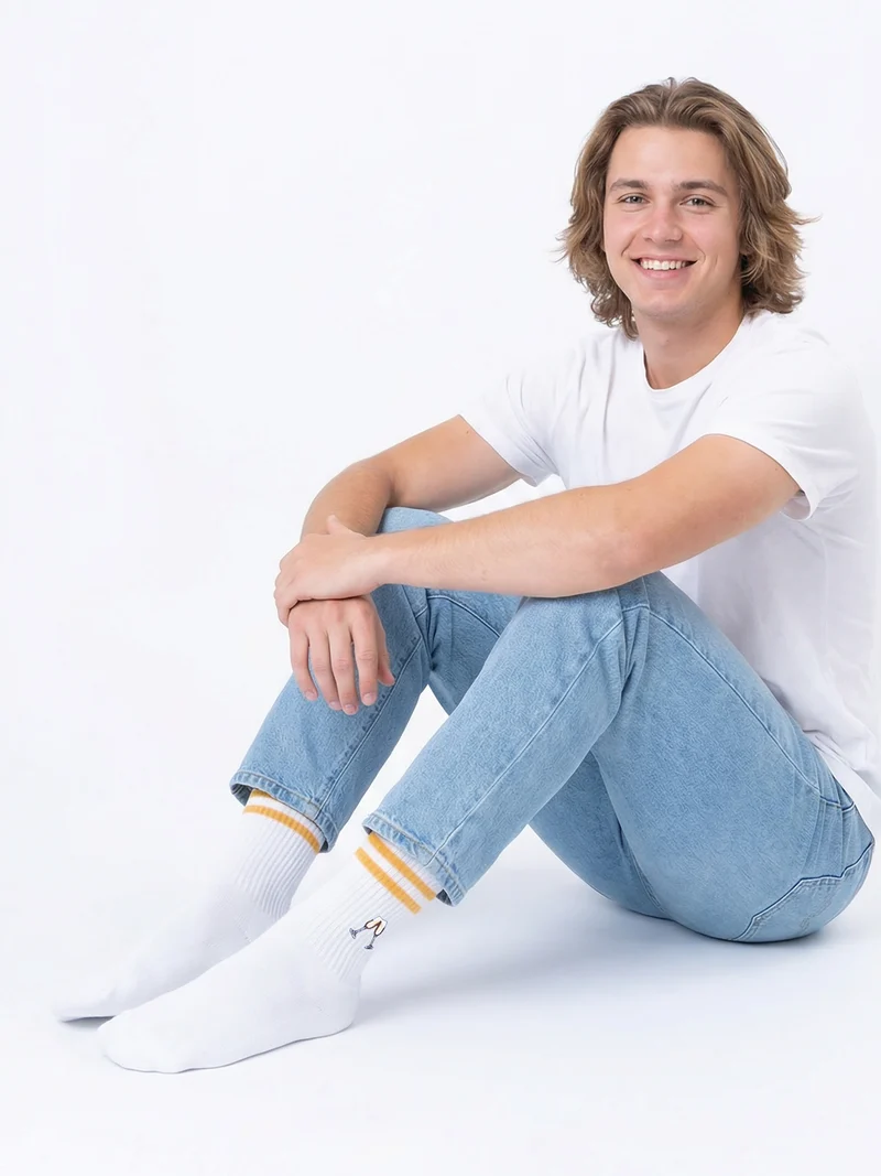 Summer - Tennissocken mit Motiv und Streifen