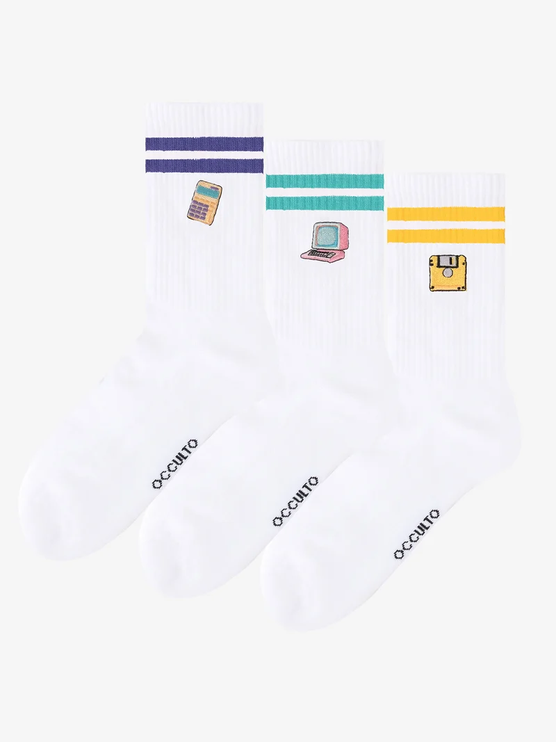 Rio - Tennissocken mit Motiv und Streifen