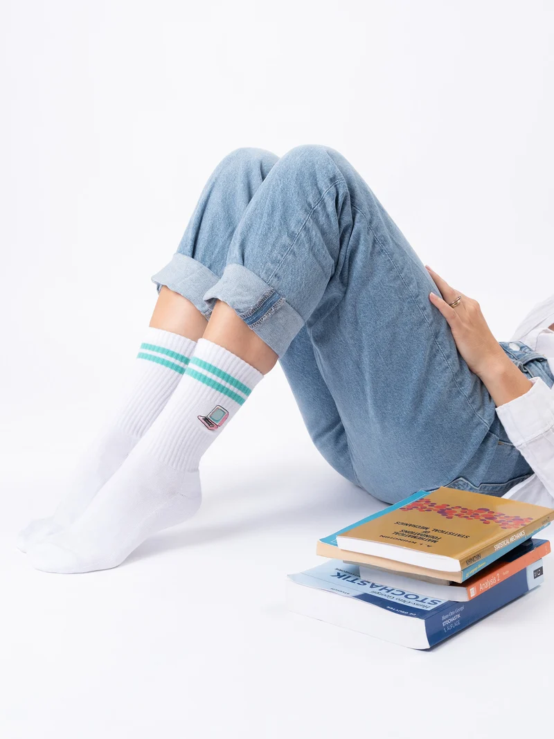Rio - Tennissocken mit Motiv und Streifen
