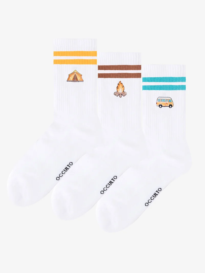 Rio - Tennissocken mit Motiv und Streifen