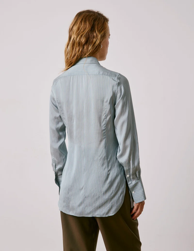 Chemise Pétale bleu rayée