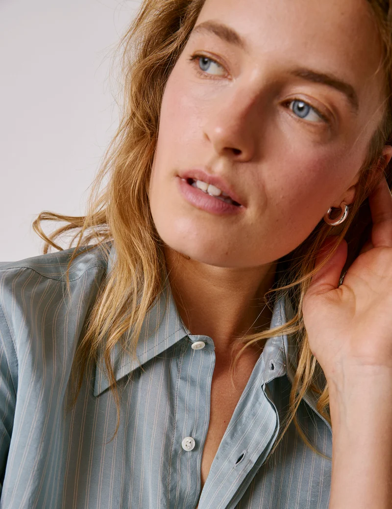 Chemise Pétale bleu rayée