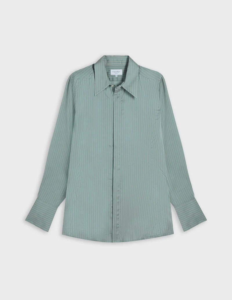 Chemise Pétale bleu rayée
