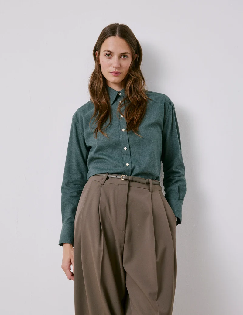 Chemise Ambre en flanelle verte