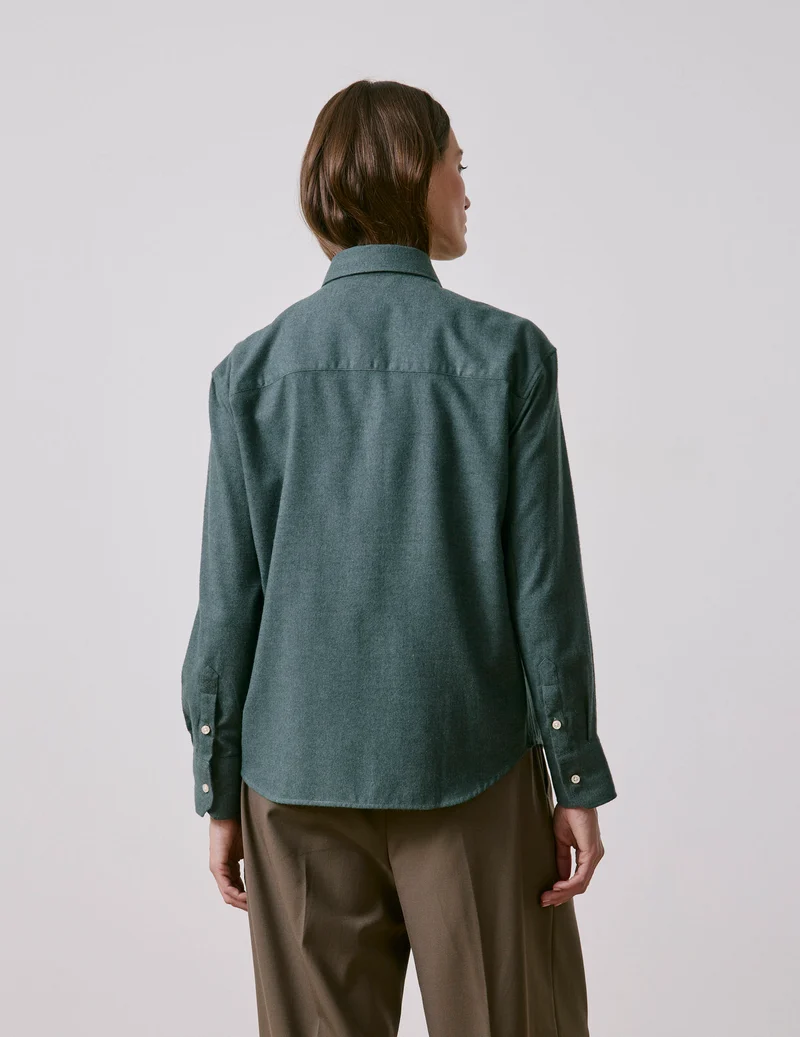 Chemise Ambre en flanelle verte