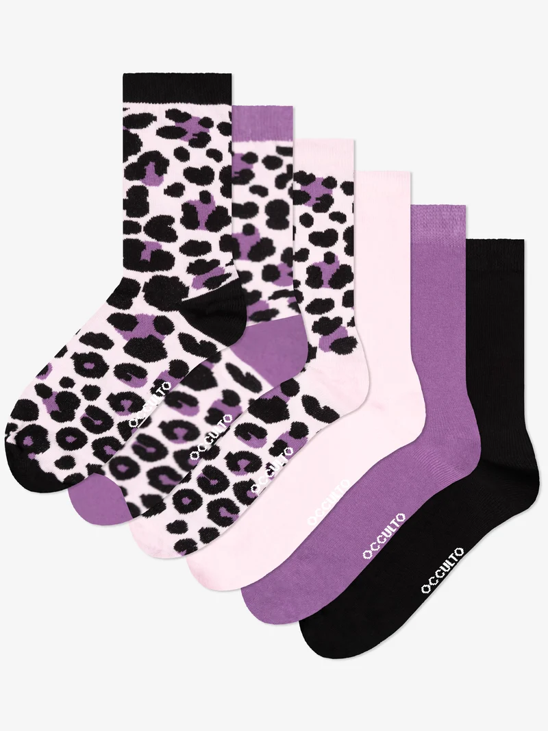 Leonie - Baumwollsocken mit Leo-Muster Damen