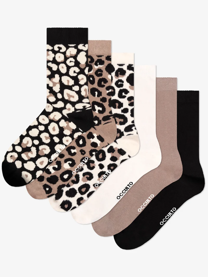 Leonie - Baumwollsocken mit Leo-Muster Damen
