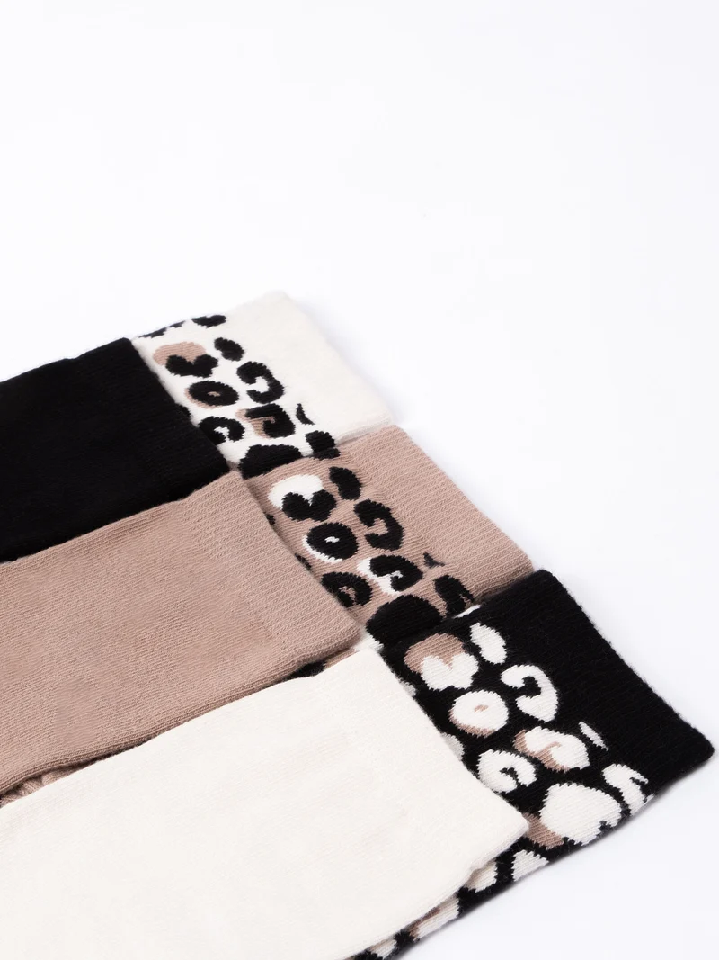 Leonie - Baumwollsocken mit Leo-Muster Damen