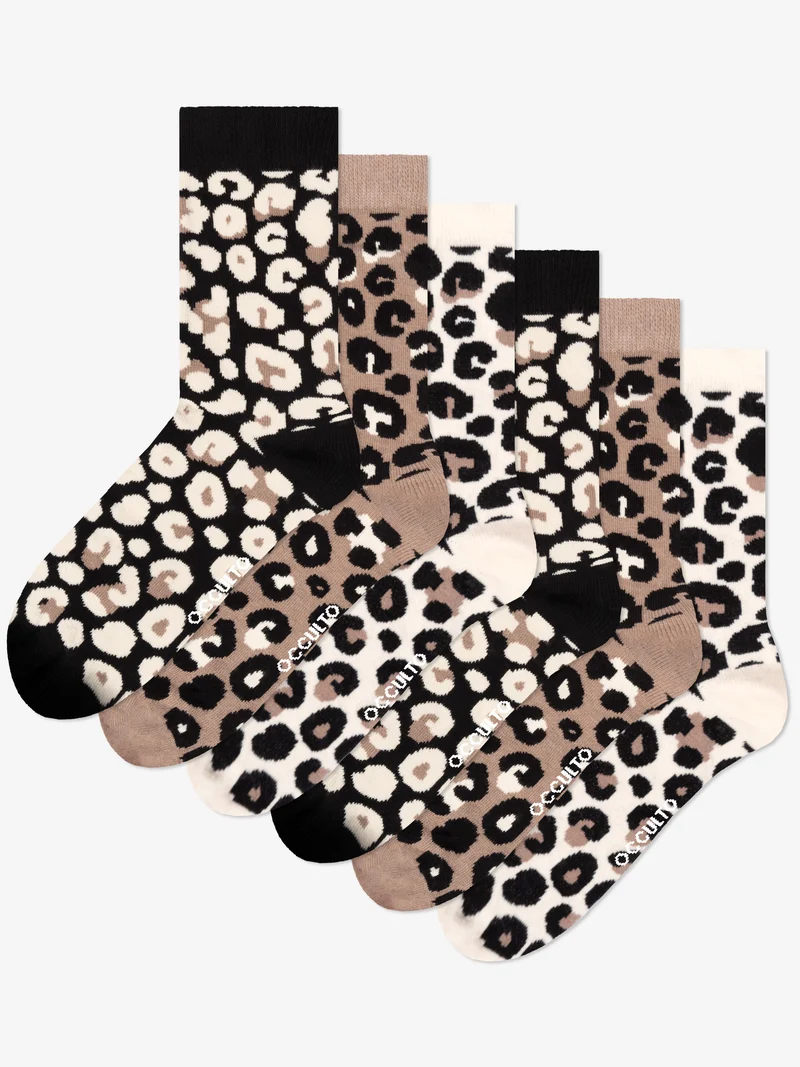 Leonie - Baumwollsocken mit Leo-Muster Damen