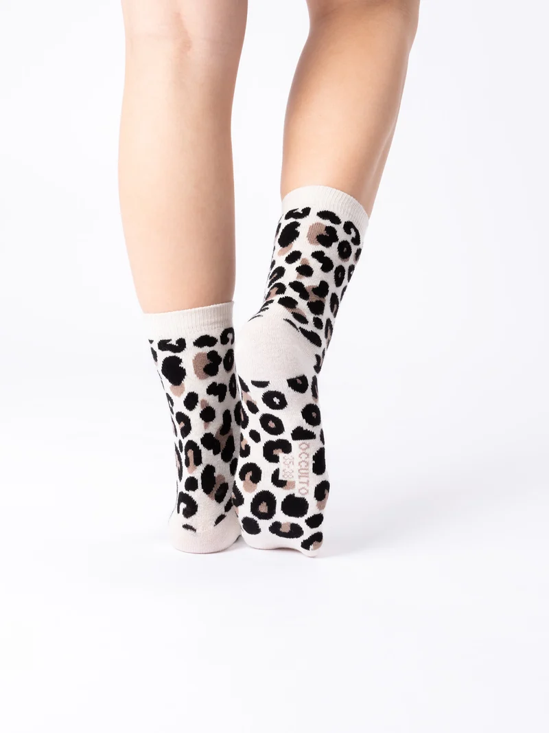 Leonie - Baumwollsocken mit Leo-Muster Damen