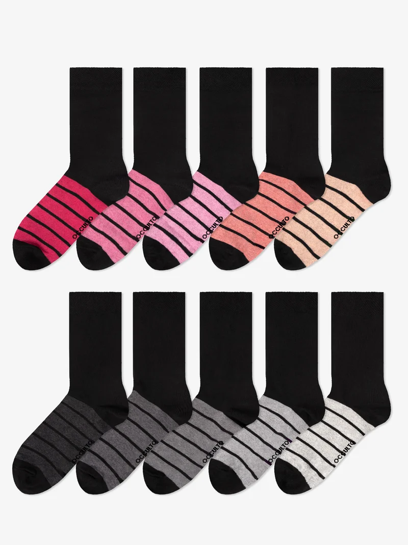 Laura - Baumwollsocken gestreift Damen