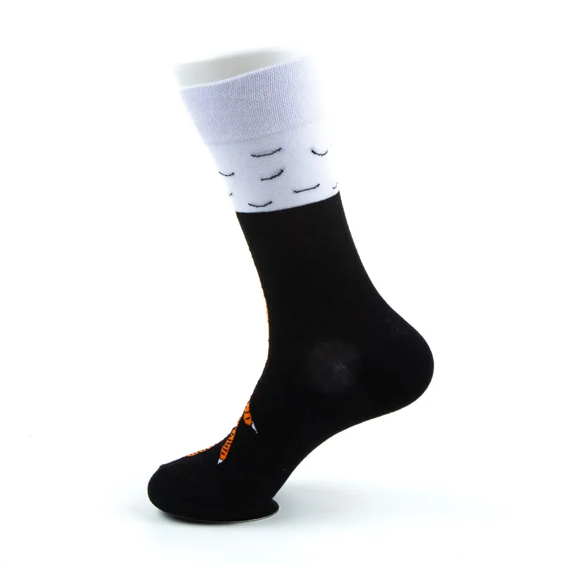 Adult Funny Chicken Leg Socks, Quirky Colorful Print Crew Style, Novelty Gift, Small & Big