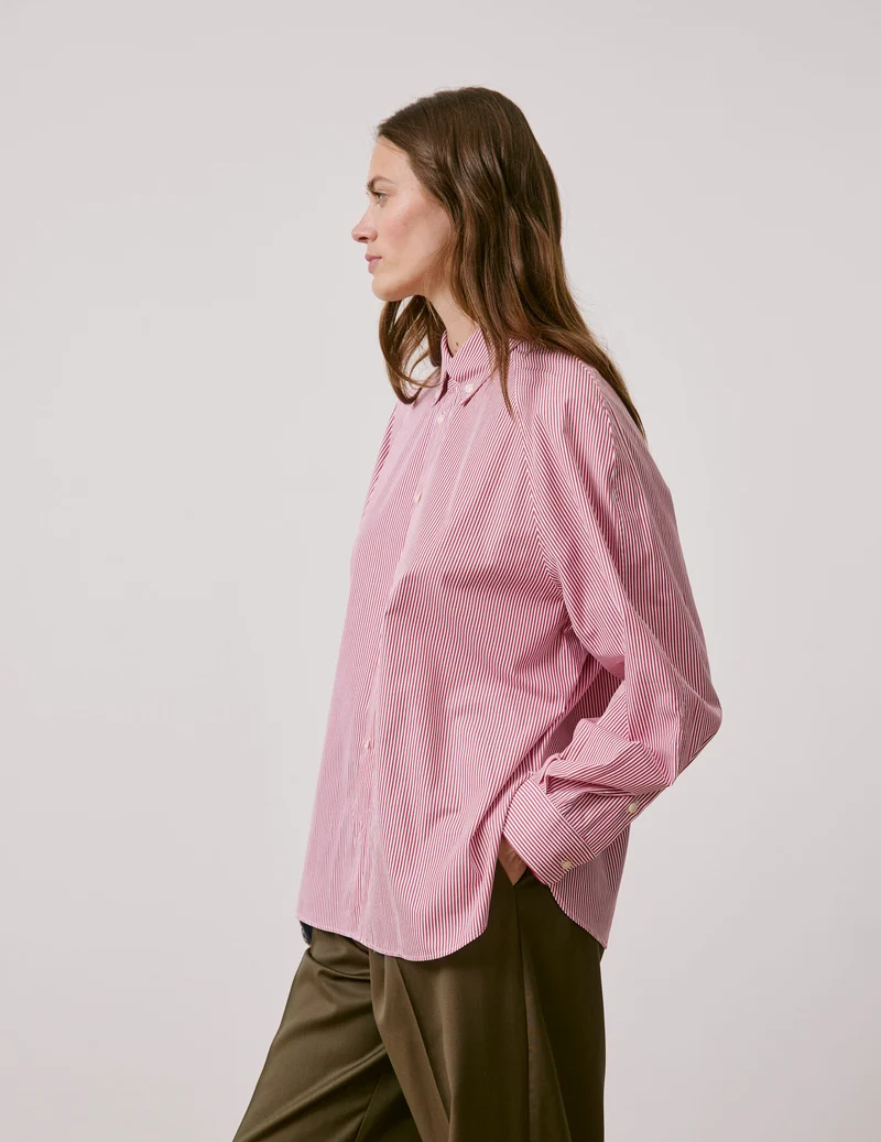 Chemise oversize Paloma rayée rouge