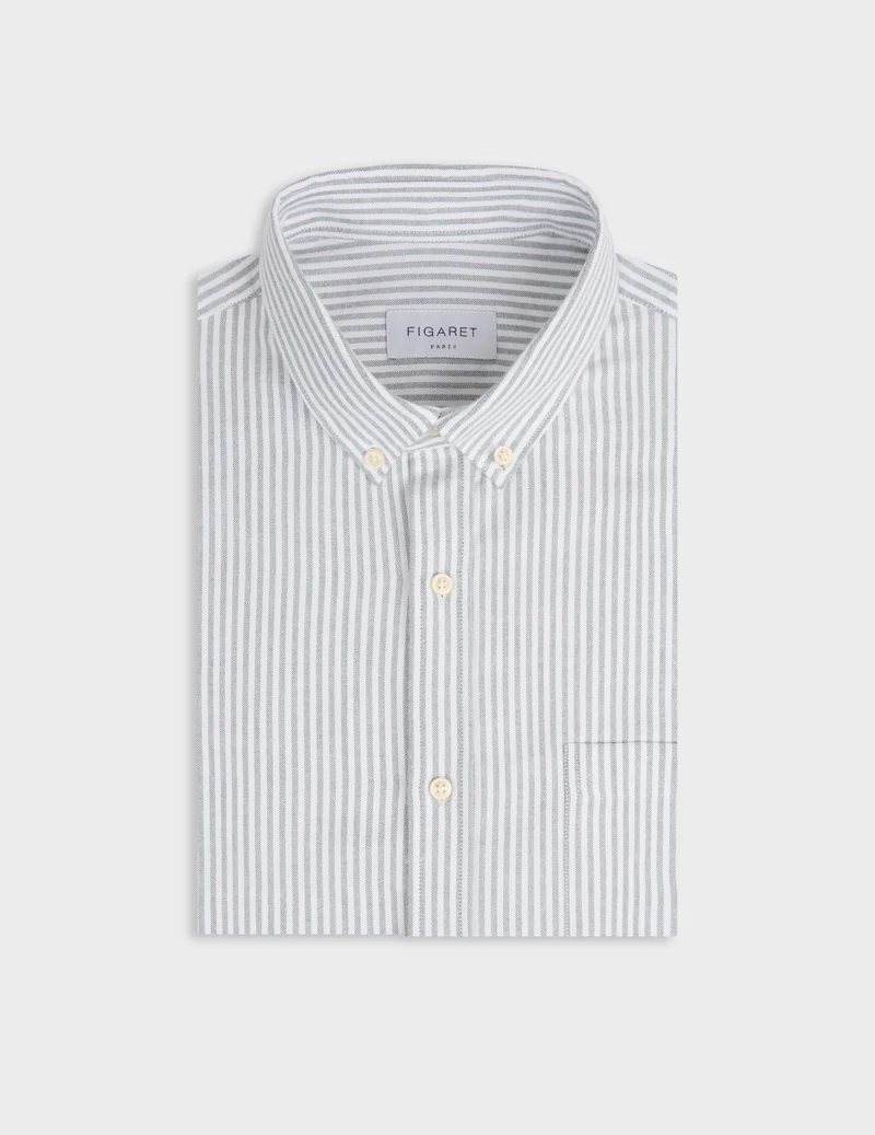 Chemise Gabriel rayée verte
