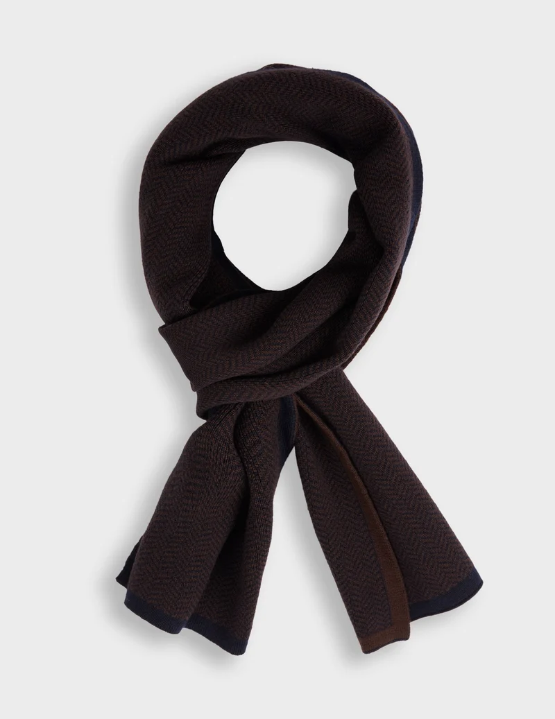 Echarpe en laine marron