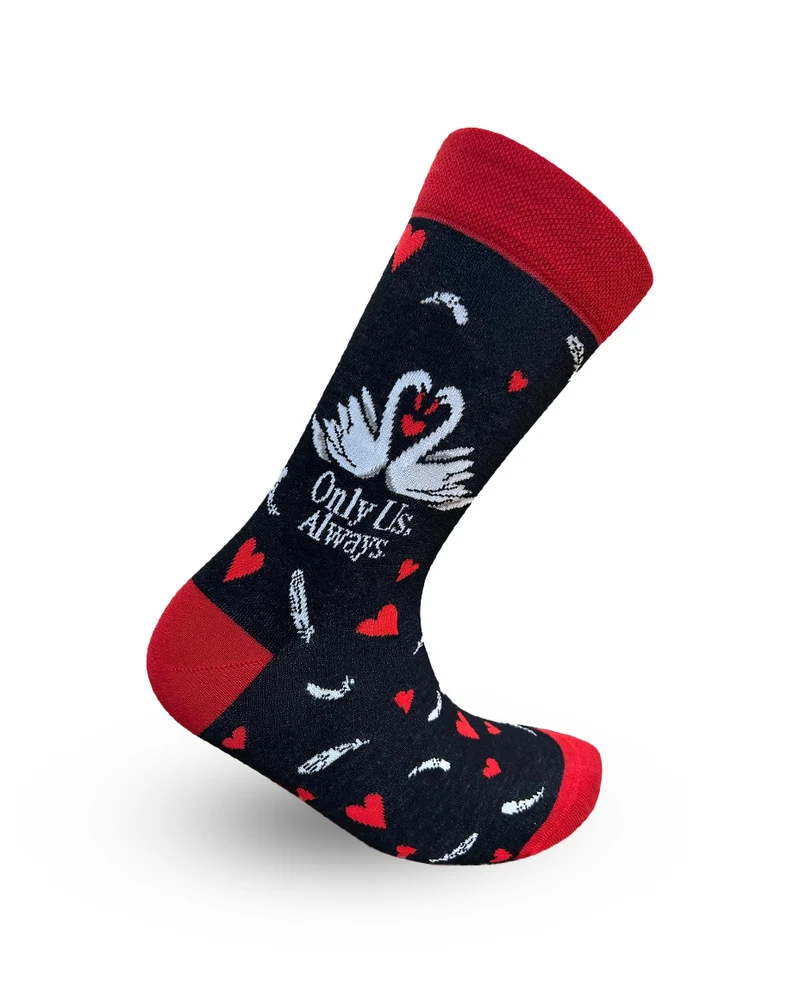 Only Us Always Socks Swan Couple Romantic Edition