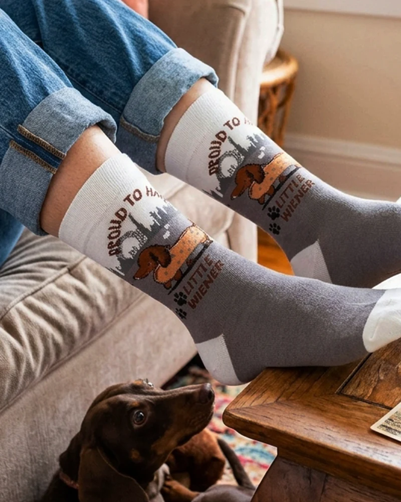 Proud to Have a Little Wiener Socks Dachshund Lover Edition