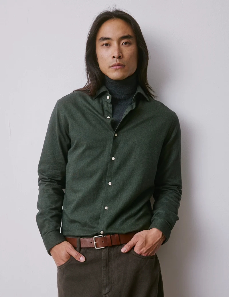 Chemise Aristote en flanelle verte