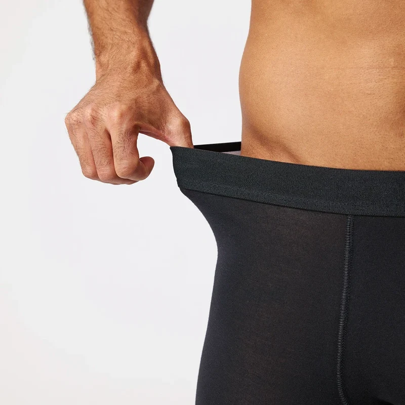 Lange Boxershorts ohne Logo | Schwarz