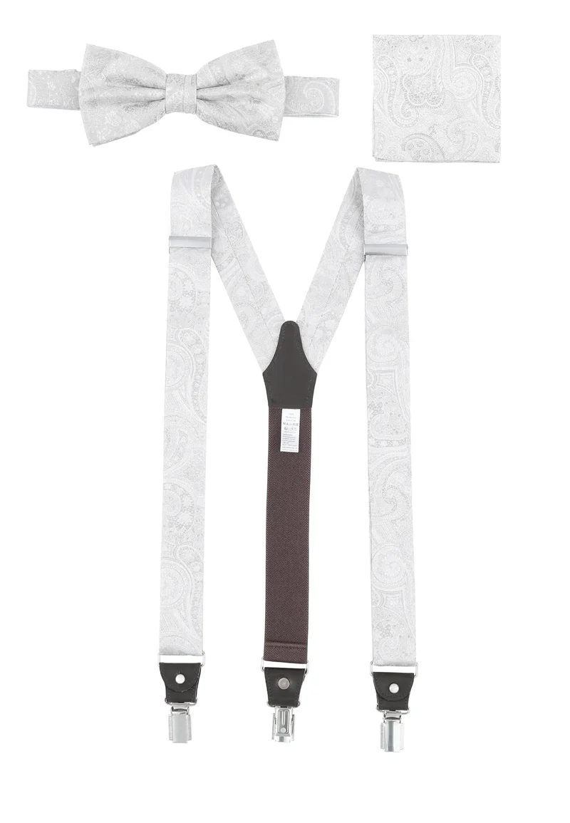 Hosenträger Set Herren Hochzeit mit Fliege & Einstecktuch – Paisley