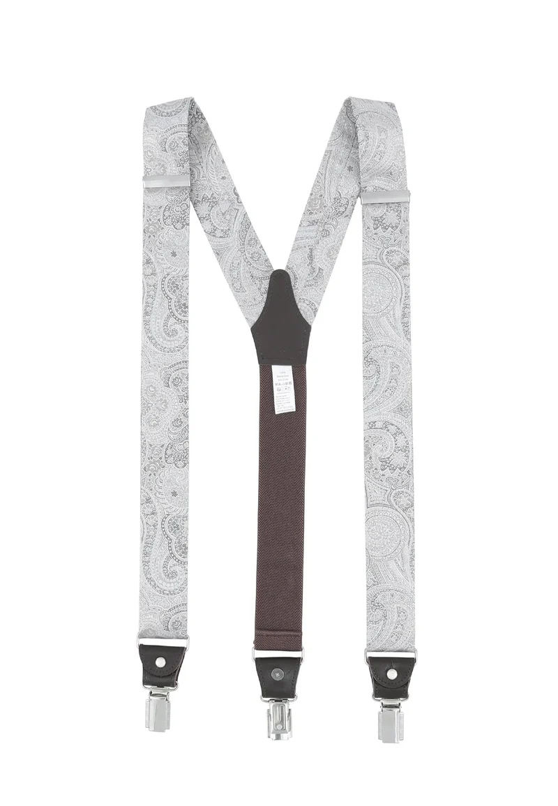 Hosenträger Set Herren Hochzeit mit Fliege & Einstecktuch – Paisley