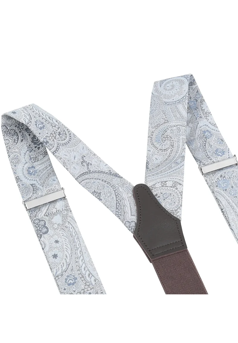 Hosenträger Set Herren Hochzeit mit Fliege & Einstecktuch – Paisley