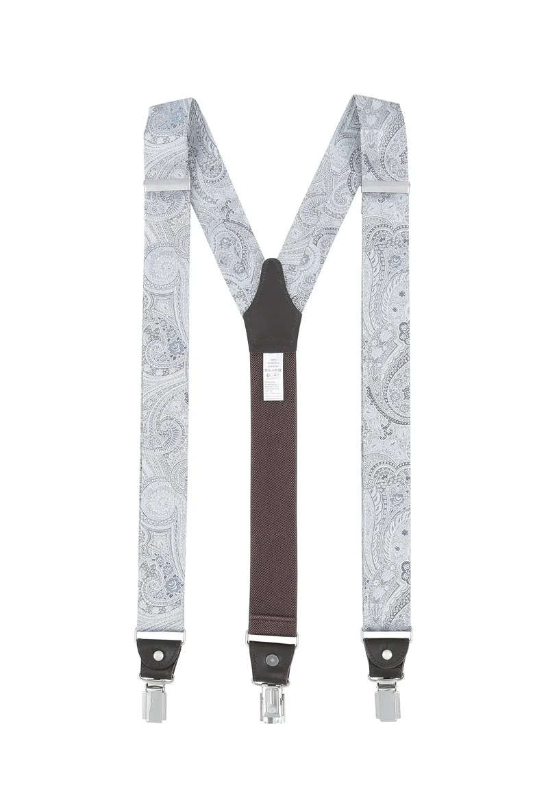Hosenträger Set Herren Hochzeit mit Fliege & Einstecktuch – Paisley