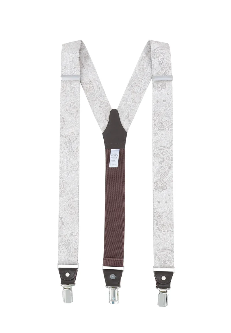 Hosenträger Set Herren Hochzeit mit Fliege & Einstecktuch – Paisley