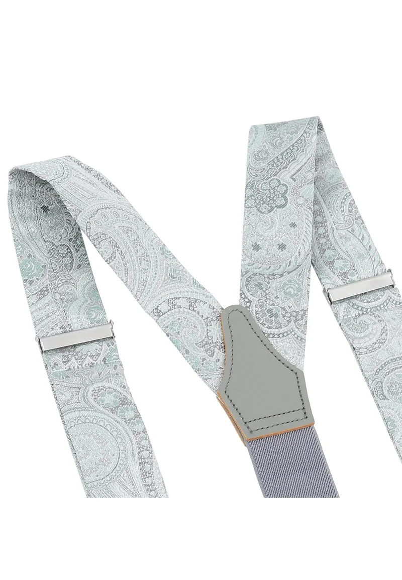 Hosenträger Set Herren Hochzeit mit Fliege & Einstecktuch – Paisley