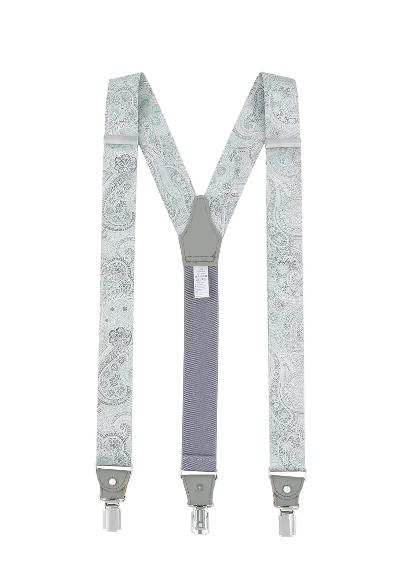 Hosenträger Set Herren Hochzeit mit Fliege & Einstecktuch – Paisley