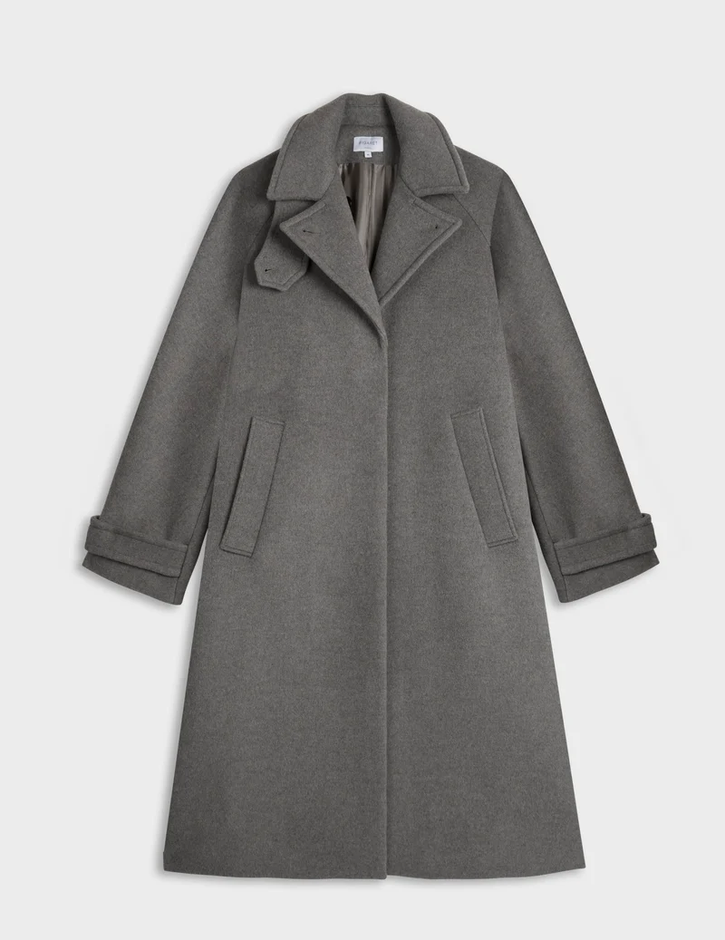 Manteau Marielle en laine taupe
