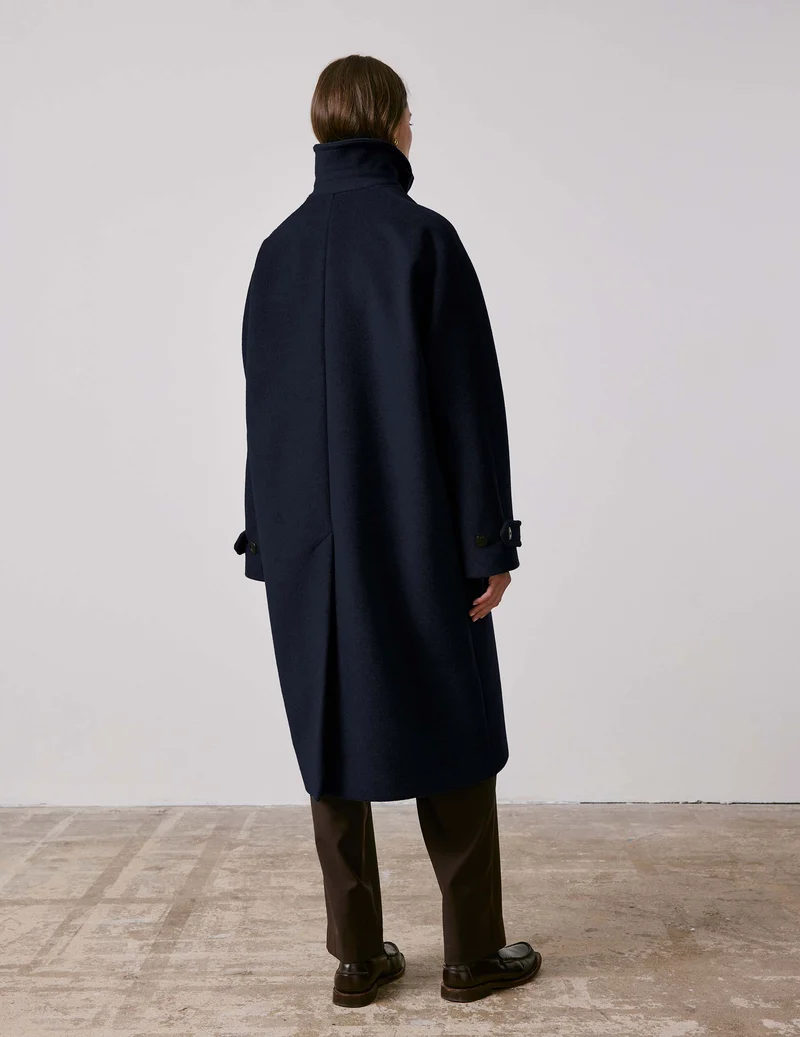 Manteau Marielle en laine marine