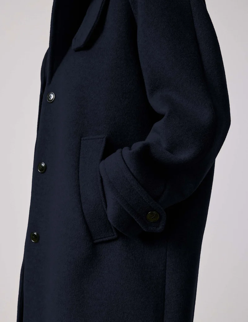 Manteau Marielle en laine marine