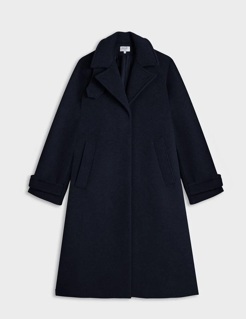 Manteau Marielle en laine marine