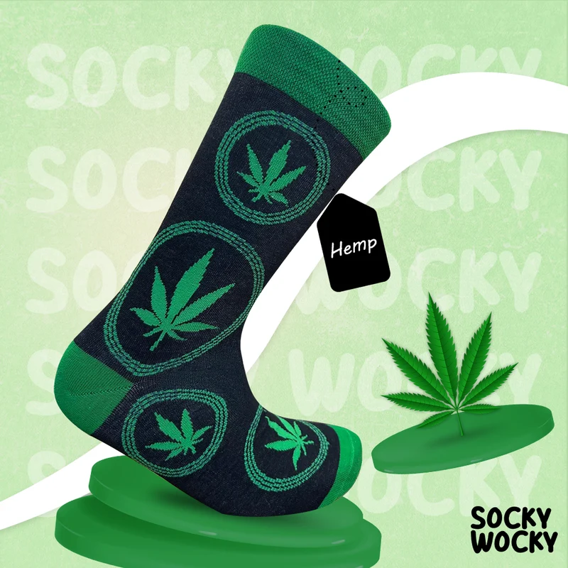 Hemp Leaves Socks Natural Pattern Series