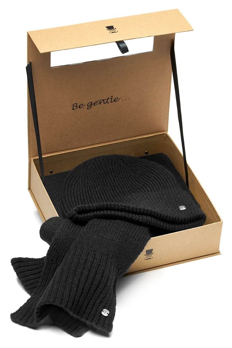 Schal Mütze Set Herren Wolle – Winterset Strick