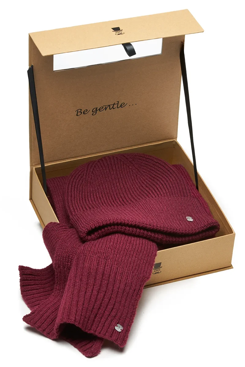 Schal Mütze Set Herren Wolle – Winterset Strick