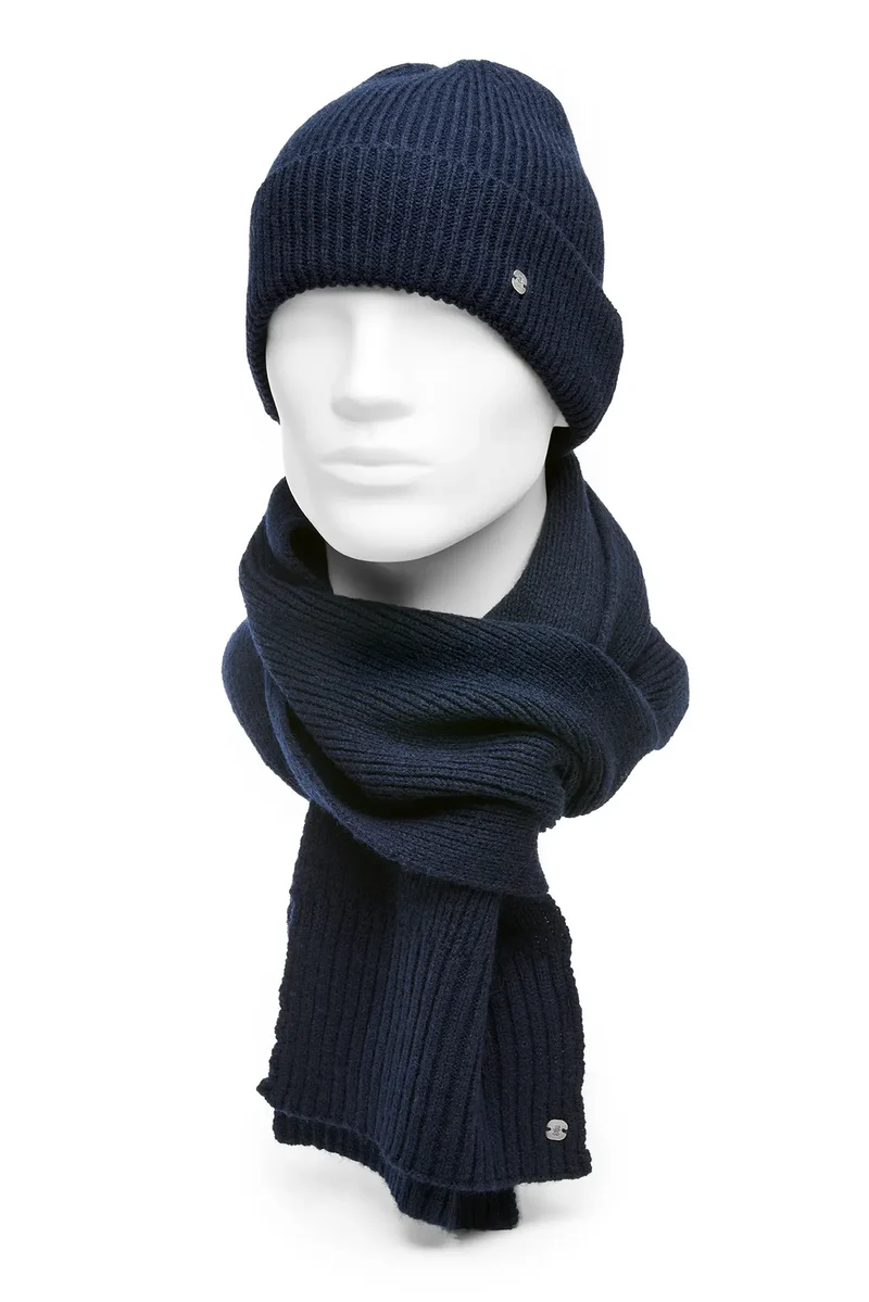 Schal Mütze Set Herren Wolle – Winterset Strick
