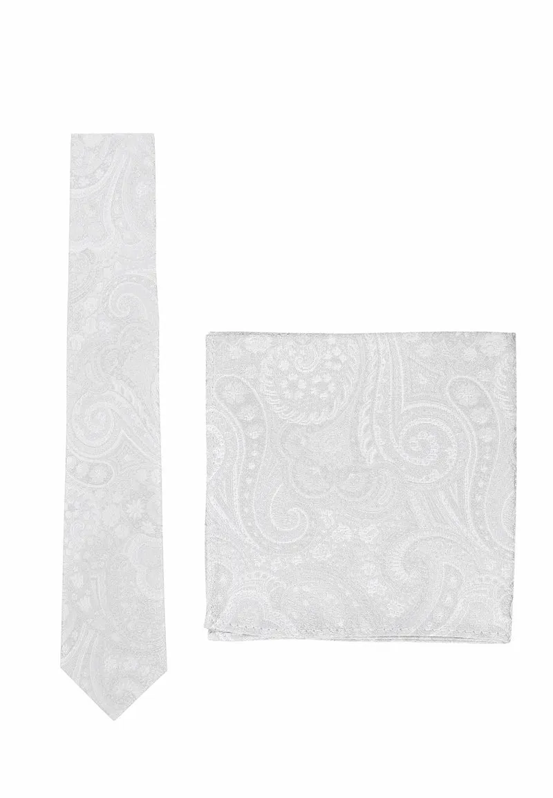 Hochzeitskrawatte Einstecktuch Set Herren aus Seide – Paisley