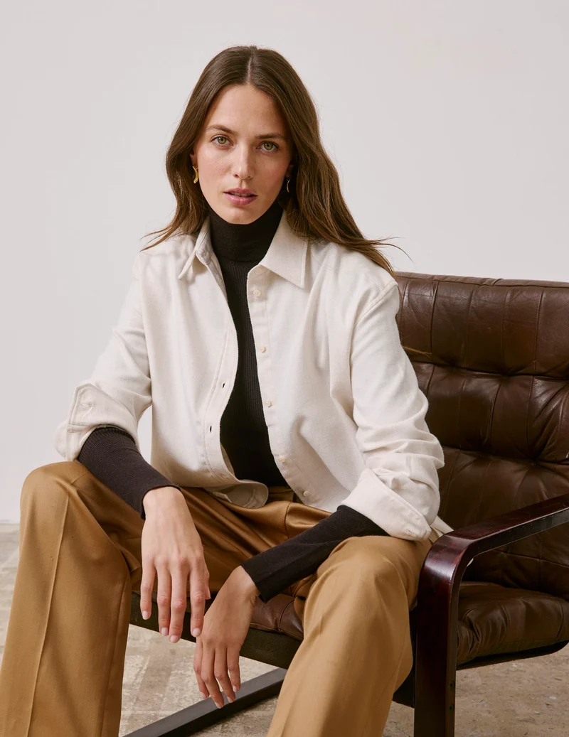 Chemise Ambre en flanelle écrue