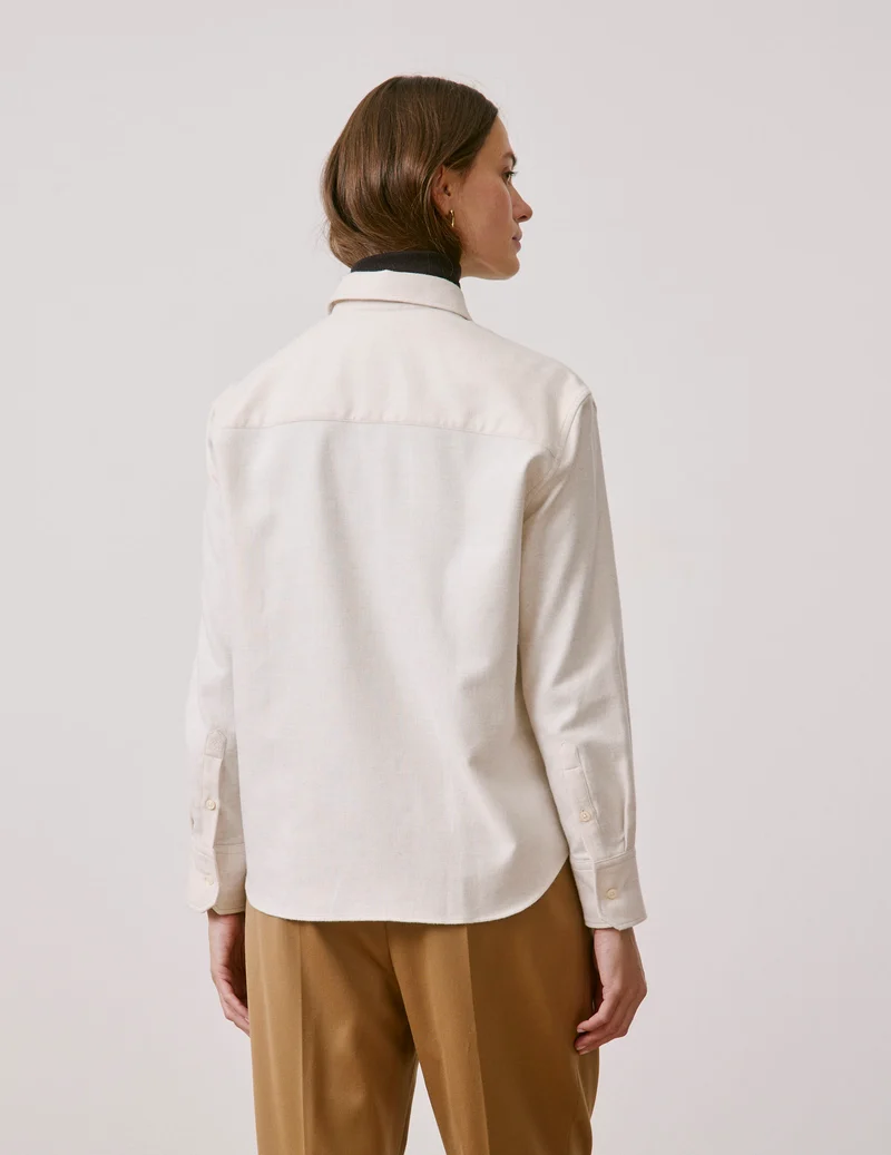 Chemise Ambre en flanelle écrue