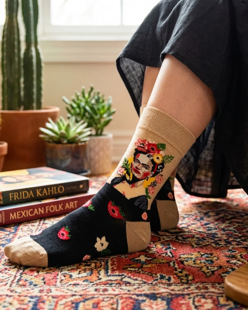 Frida Kahlo Socks Artistic Portrait Edition