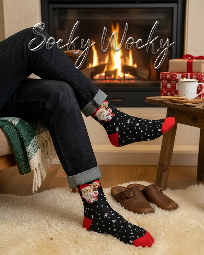 Santa Deer Snowman Socks Christmas Character Trio