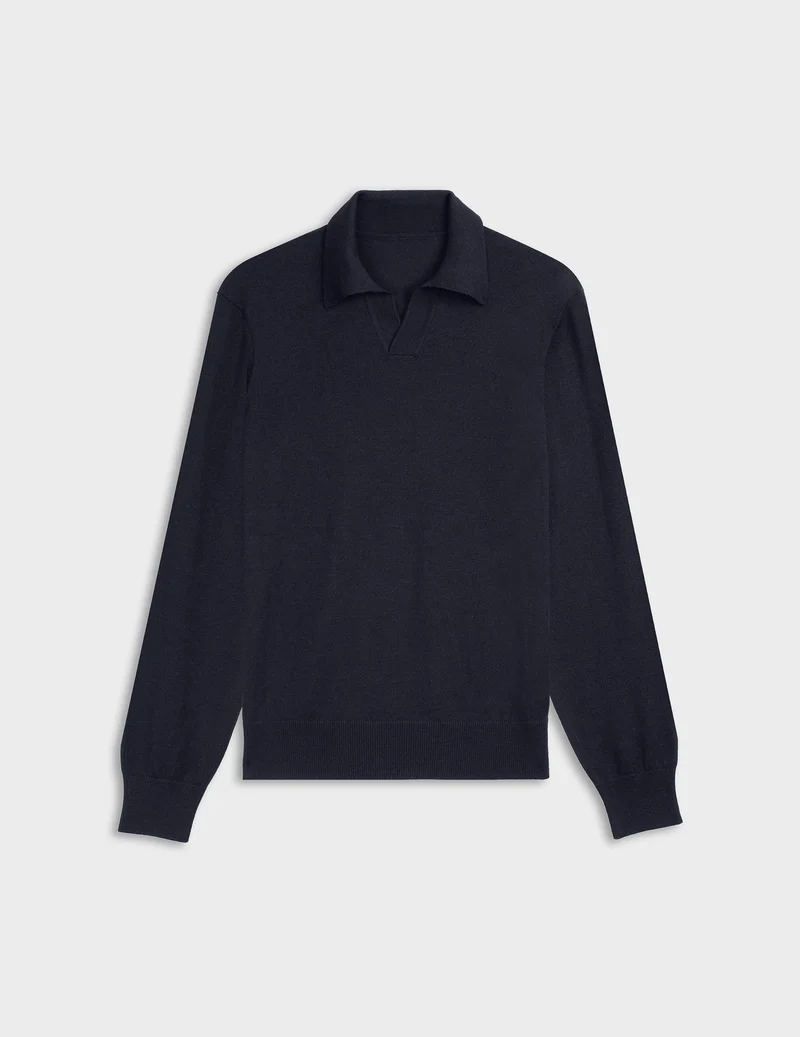Pull Ilian en laine mérinos marine