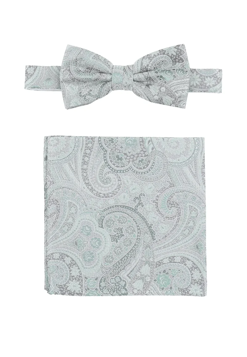 Hochzeitsfliege Einstecktuch Set Herren aus Seide – Paisley