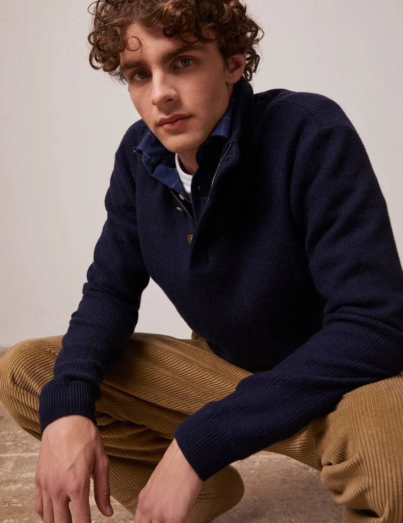 Pull Chris en cachemire et laine marine
