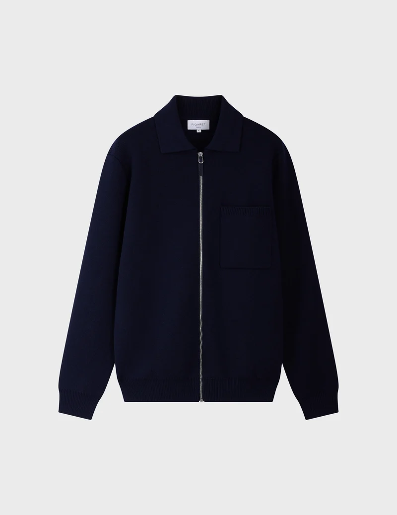 Cardigan Faust en laine mérinos marine
