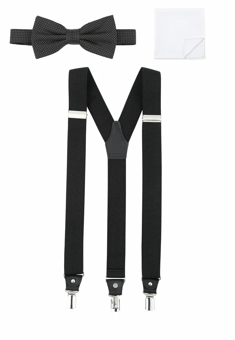 Hosenträger Set Herren mit Fliege & Einstecktuch – Picoté